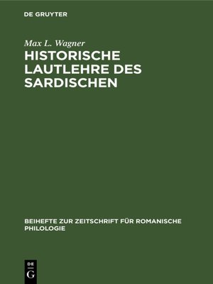 cover image of Historische Lautlehre des Sardischen